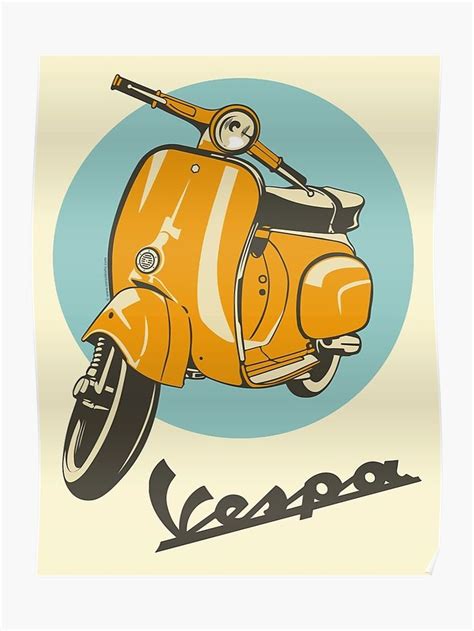 'Classic Vespa' Poster by improveyourself in 2021 | Poster vintage retro, Retro poster, Vespa ...