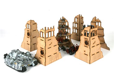 City Fast 2, Massive Ruins Set, 28mm Terrain – 32 Ruined Buildings | Wargames Tournaments