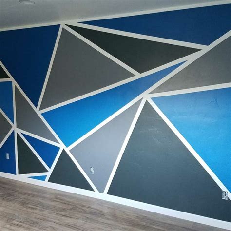 My daughter's room! Grey's and blues | Geometric wall paint, Room wall ...