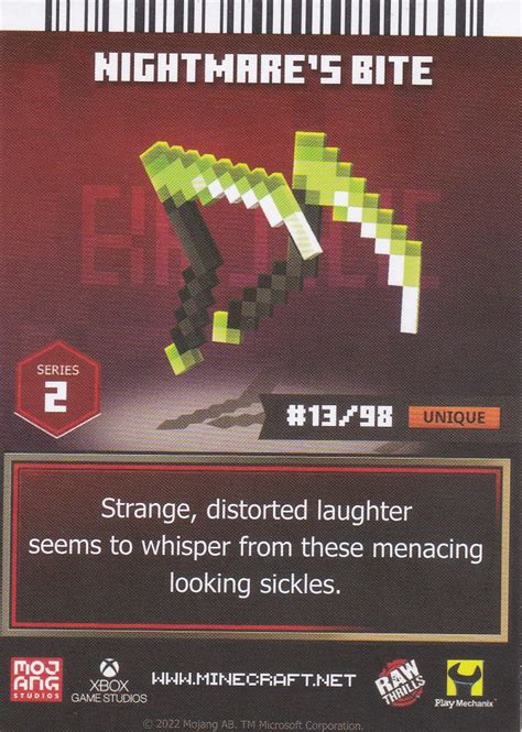 Minecraft Dungeons Arcade Series 2 Card 13 Melee: Nightmare’s Bite (Foil) – Arcade Game Cards