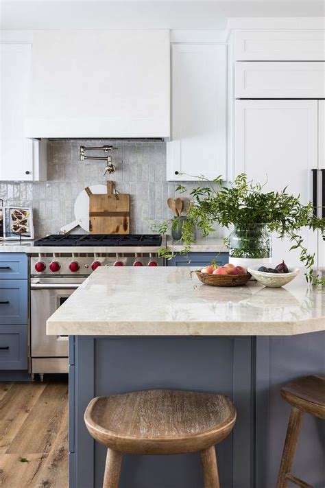 Gray Tile Backsplash - Contemporary - kitchen - Sherwin Williams Pure ...