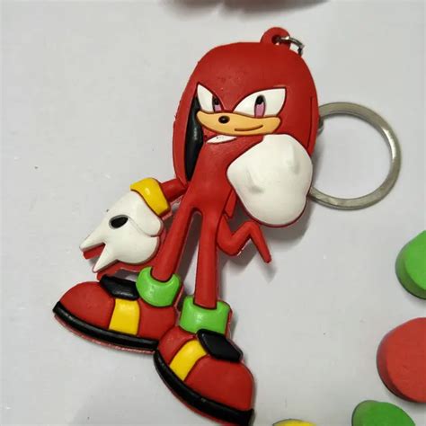 Sonic the Hedgehog cartoon PVC keychain cute funny double sided soft ...