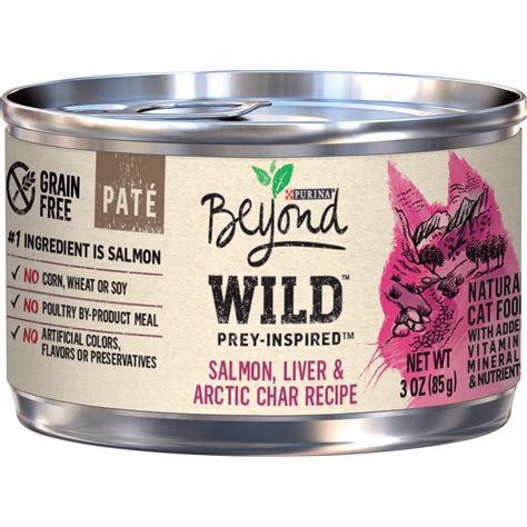 Purina Beyond Grain Free, Natural, High Protein Pate Wet Cat Food, WILD Salmon, Liver & Arctic ...