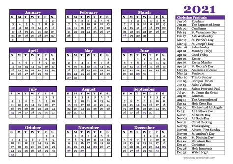 Free Printable Christian Calendar 2021 | Printable calendar design, Christian calendar ...