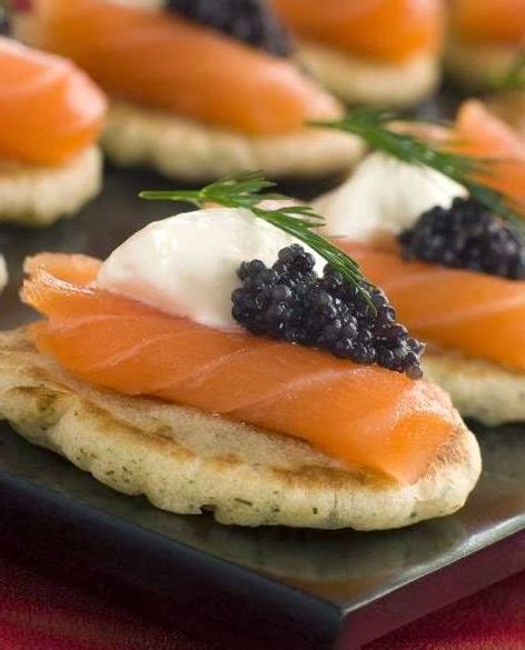 Scrumpdillyicious: Smoked Salmon Blini with Caviar, Crème Fraîche & Dill