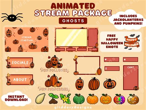 Halloween Stream Package ANIMATED Fall Twitch Overlay - Etsy | Twitch ...