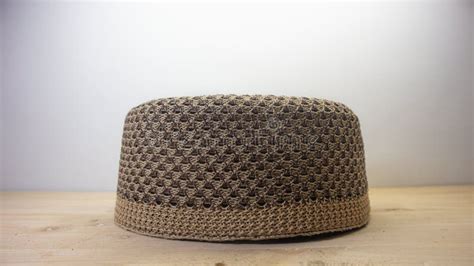 The Light Brown Islamic Cap with a Black Combination with a Knitted ...