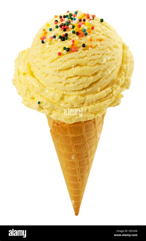 Vanilla ice cream cone with sprinkles Stock Photo - Alamy