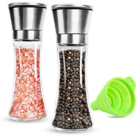 Stainless Steel Salt and Pepper Grinder Set of 2 - idesker Brushed Stainless Steel Pepper Mill ...