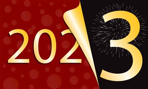 Happy New Year 2023 greeting card design template. End of 2022 and beginning of 2023. The ...