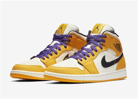 Une nouvelle Air Jordan 1 Mid aux couleurs des Lakers - Le Site de la ...