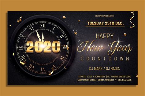 New Year Countdown Flyer Template (366105) | Flyers | Design Bundles