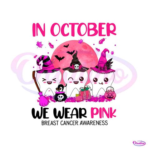 In October We Wear Pink Breast Cancer Awareness PNG File