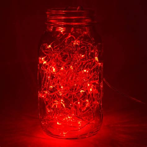 33 Foot - Plug in LED Fairy Lights- 100 Red Micro LED Lights on Copper Wire - Hometown Evolution ...