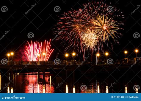 Spectacular Fireworks Show in Southport Stock Image - Image of nice ...