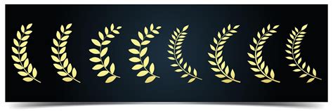 Premium Vector | Set of golden laurel wreath illustration, various greek left branch wreaths