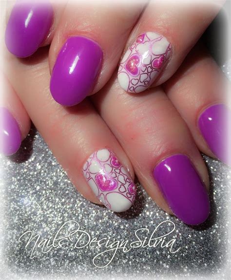 unghie lilla viola cuori san valentino | Unghie lilla, Unghie, Unghie sane