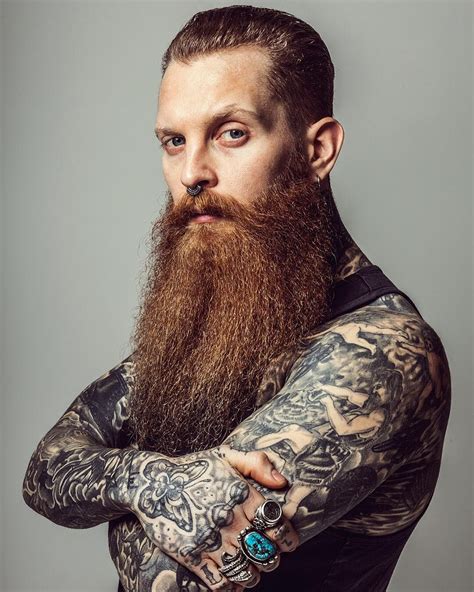 Jake Hurn - full thick long red beard mustache beards bearded man men mens' style tattoos ...