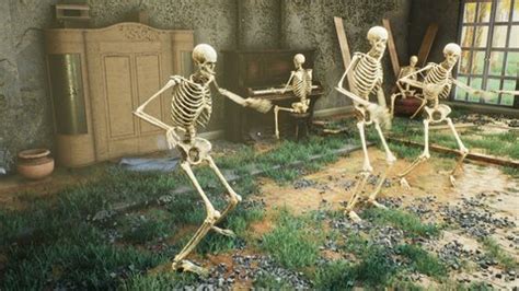 Seamless Animation Creepy Skeletons Dancing Fun Stock Footage Video ...