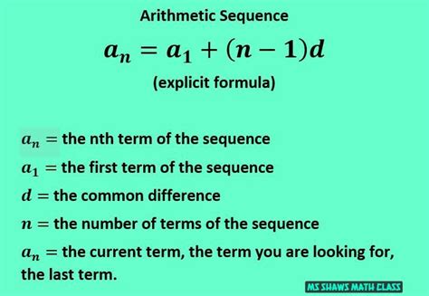 Arithmetic Sequence Formula | Arithmetic, Arithmetic sequences, Sequence and series