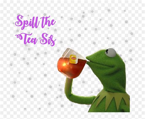 #kermit Spill The Tea #kermitthefrog #tea #meme - Kermit Meme Stickers, HD Png Download - vhv