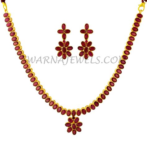 Ruby Stone Necklace Set (WStNS511)