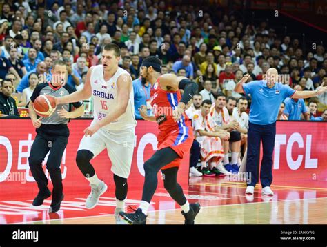 Nikola Jokic (Serbia Basketball National Team) dribbling against Puerto ...