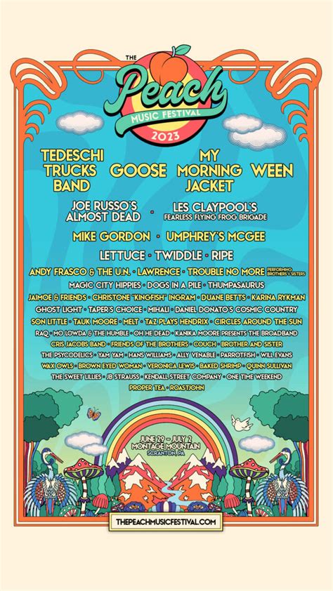 The Peach Music Festival Announces 2023 Lineup: Tedeschi Trucks Band, Goose, My Morning Jacket ...