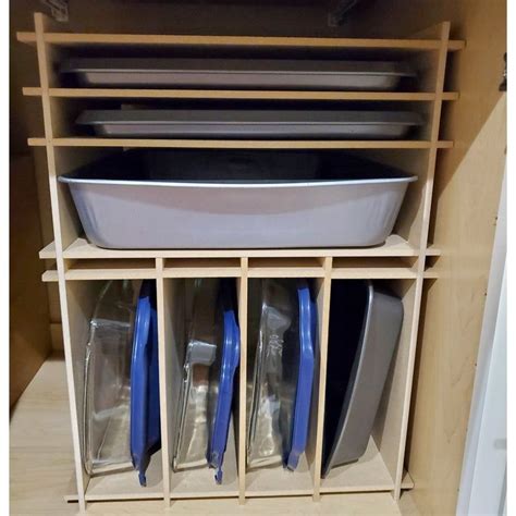 Kitchen Cabinet Baking Pan Storage Organizer Bakeware | Etsy Pan Organization, Kitchen Drawer ...