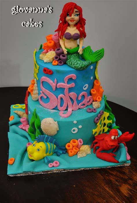 giovanna's cakes: The little mermaid themed birthday cake for Sofia