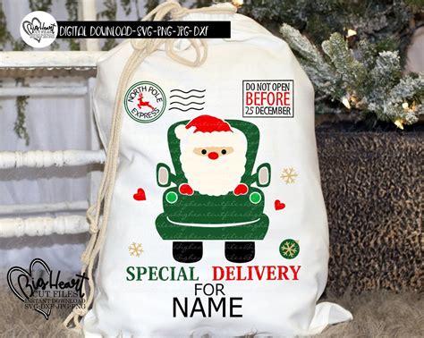 Christmas Truck Santa Sack Svg Png Jpg Dxf Santa Bag Svg - Etsy