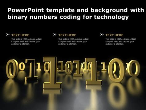 Powerpoint Template And Background With Binary Numbers Coding For Technology | Presentation ...