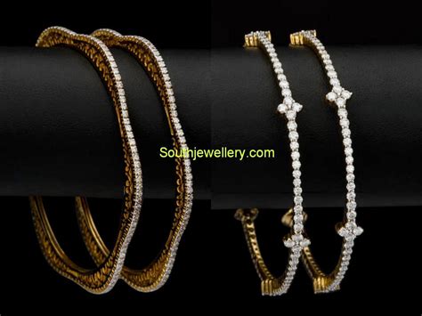 Sleek Diamond Bangles - Indian Jewellery Designs