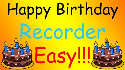 Happy Birthday - Recorder (Easy) [TUTORIAL] - YouTube