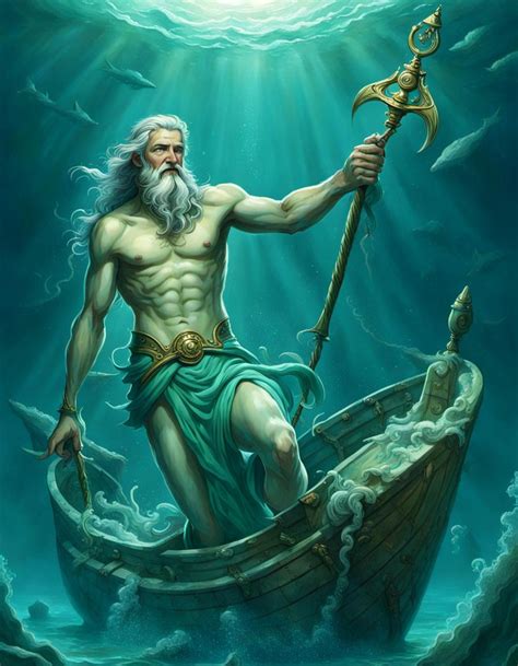 Nereus the old Man of the Sea in the greek mythology, - AI Generated ...