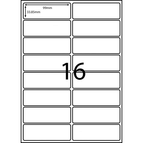 16 Per Sheet Label Template