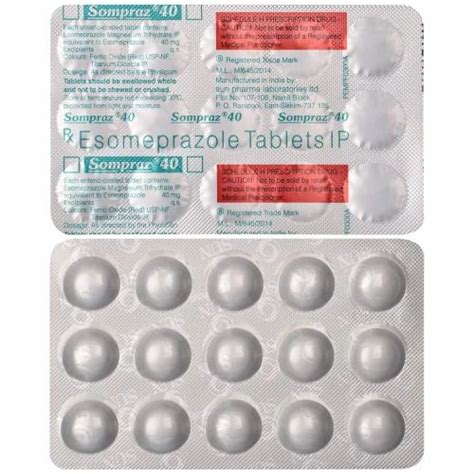 Esomeprazole 40 Mg Tablets at Rs 312/stripe | Esomeprazole Tablet in Nagpur | ID: 2851582054648