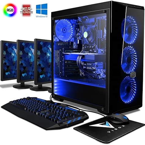 VIBOX Warrior 7 Gaming PC Computer with Game Voucher, Windows 10 OS, 3x Triple 22" HD Monitor (3 ...