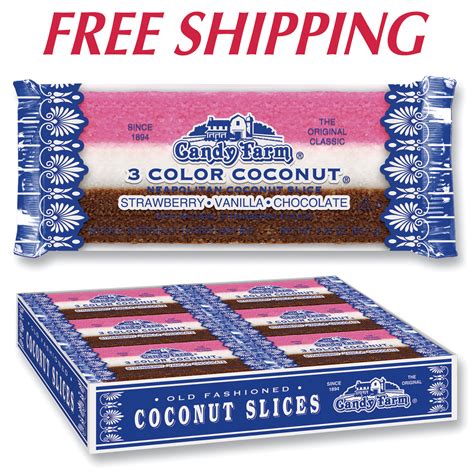 3 Color Coconut Bars 24 count tray - Candy & Nut Store