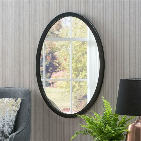 Classic Oval Black Framed Mirror. Black slimeline framed oval mirror ...