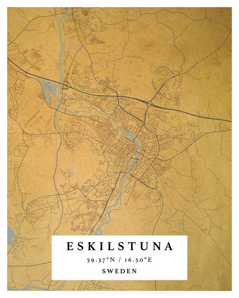 ESKILSTUNA City Digital Map Poster – Retro | Maps & More