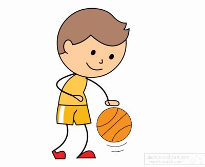 Sports Clipart - boy-bouncing-basketball-animated - Classroom Clipart