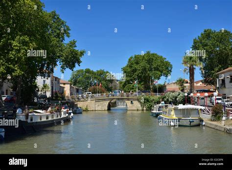 France, Herault, Villeneuve les Beziers, Canal du Midi, listed as Stock ...