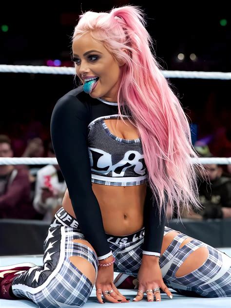 Liv Morgan with pink hair and blue tongue : r/LadiesOfWrestling