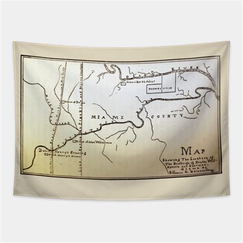 Pottawatomie Massacre Map - 1900 - John Brown - Tapestry | TeePublic