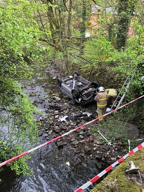 Chorley crash sees car plough through fence, flip and burst into flames - LancsLive