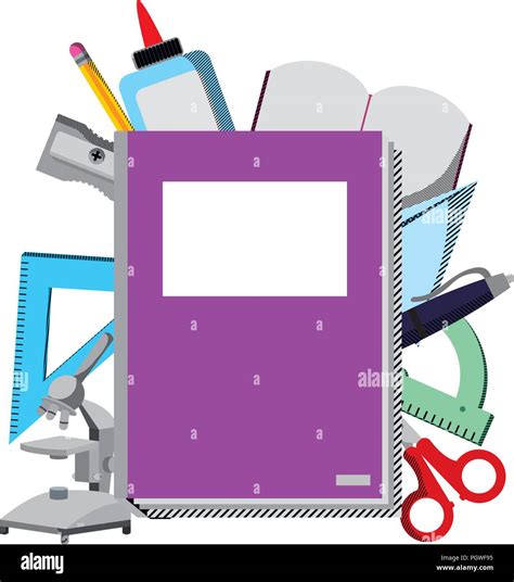 education notebook school utensils design Stock Vector Image & Art - Alamy