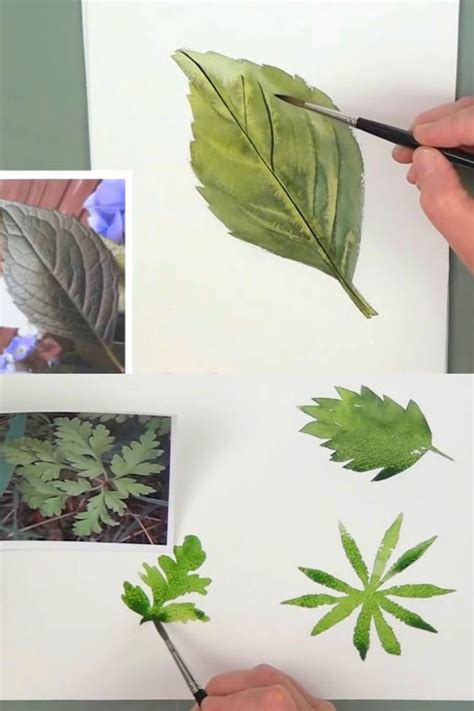 12 Easy Watercolor Leaves Painting Tutorials - A Piece Of Rainbow