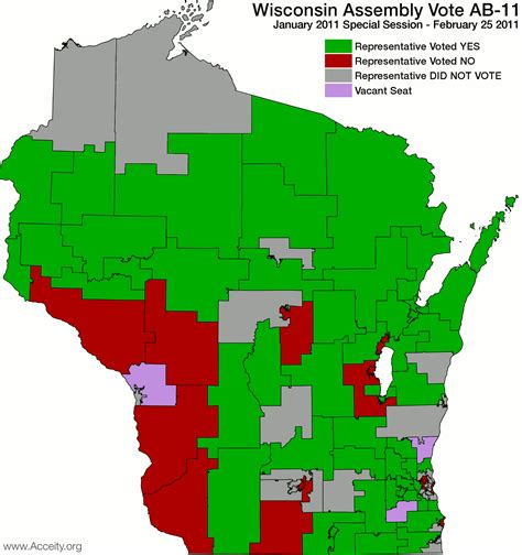 Wisconsin Assembly Vote on Budget Repair: District by District | A Tree ...