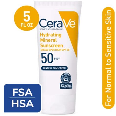 CeraVe Body Mineral Sunscreen SPF 50, 5 fl oz - QFC